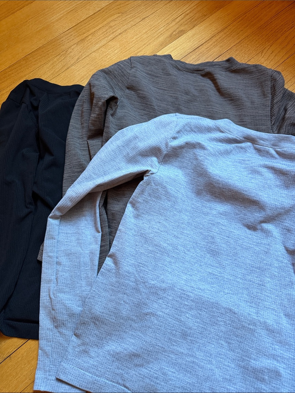 Athleta Long-Sleeve Slightly Cropped Crew in Black, Light Gray, Brown - Picture 3 of 3